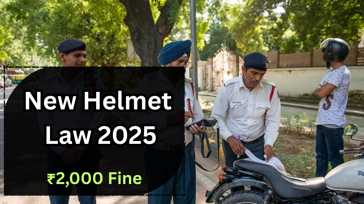 New Helmet Law 2025 – ₹2,000 Fine & License Suspension for Violators
